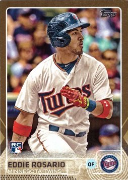 2015 Topps Update Gold Baseball #US341 Eddie Rosario Rookie Card – Only 2,015 made!