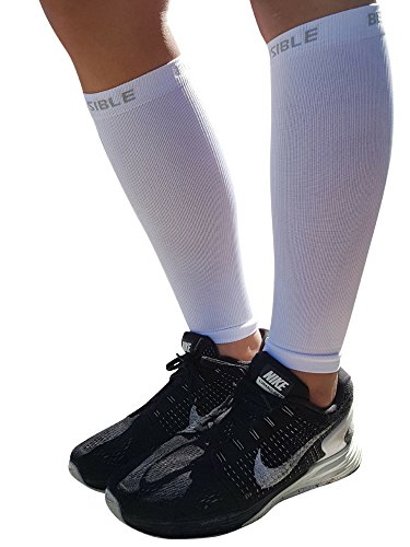 BeVisible Sports Calf Compression Sleeve – Leg Compression Socks For Men and Women | Calf Sleeves for Shin Splints Running Cycling Football Travel Nursing Maternity Varicose Veins Calf Pain Relief & Recovery