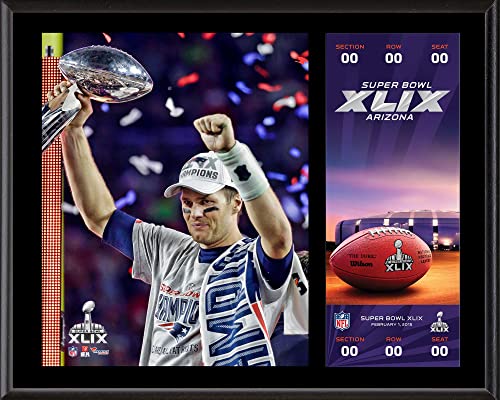Tom Brady New England Patriots Super Bowl XLIX Champions 12″ x 15″ Sublimated Plaque with Replica Ticket – NFL Player Plaques and Collages
