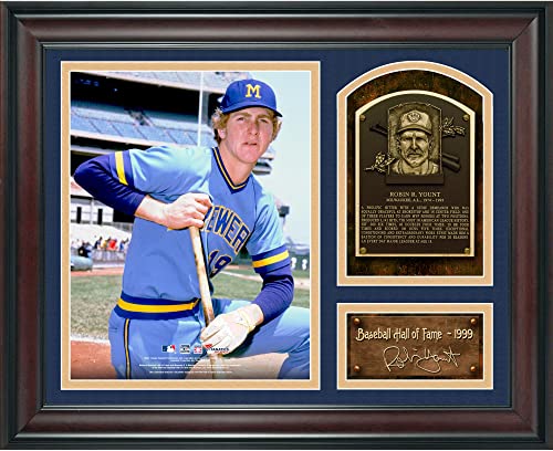 Robin Yount Baseball Hall of Fame Framed 15″ x 17″ Collage with Facsimile Signature – MLB Player Plaques and Collages