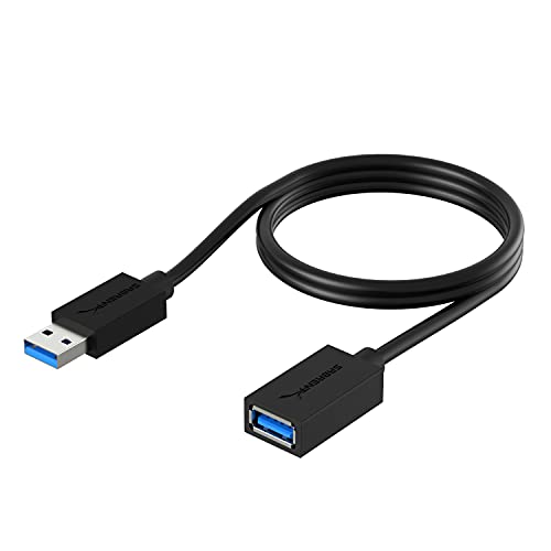 SABRENT 22AWG USB 3.0 Extension Cable A Male to A Female [Black] 3 Feet (CB-3030)