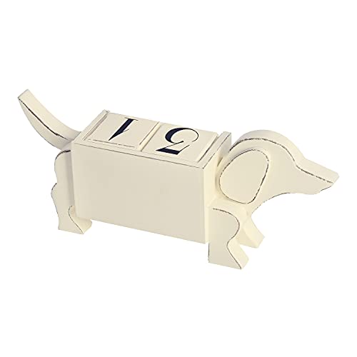 NIKKY HOME 2022 Vintage Wood Month Date Blocks Large Perpetual Calendar Desk Accessory, Shabby Chic Dog Shaped, Wooden Daily Calendar for Home and Office Decor, Beige | The Storepaperoomates Retail Market - Fast Affordable Shopping