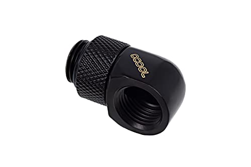 Alphacool 17248 Eiszapfen L-Connector rotatable G1/4 Outer Thread to G1/4 Inner Thread – deep Black Water Cooling Fittings