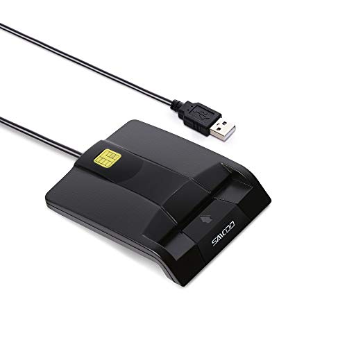 Saicoo DOD Military USB Common Access CAC Smart Card Reader, Compatible with Mac OS, Win, Linux (Horizontal Version)