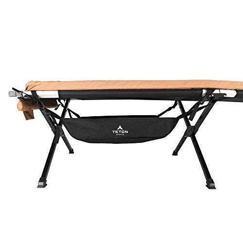TETON Sports Under Cot Storage; Perfect Companion to the TETON Sports Camping Cots; A Must Have for Camping Cot Users; Storage Organizer for Under Your Cot , Black, 25.5 x 23.5 x 5″