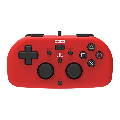 PS4 Mini Wired Gamepad (Red) by HORI – Officially Licensed by Sony