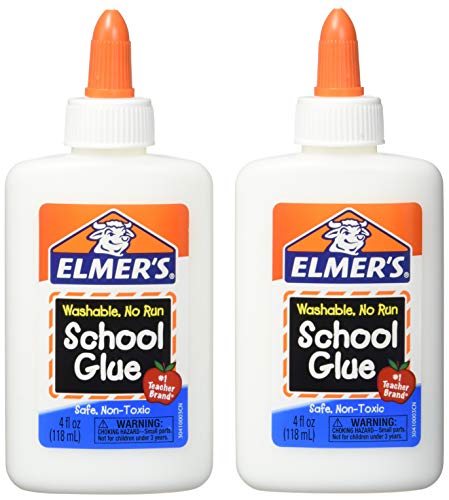 Elmers Washable No-Run School Glue, 4 oz, 1 Bottle (E304) – Pack of 2
