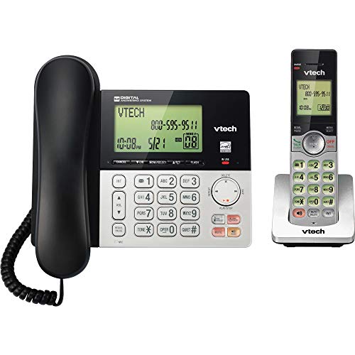 VTech CS6949 DECT 6.0 Standard Phone – Black, Silver 4.4″ x 7.8″ x 7.8″
