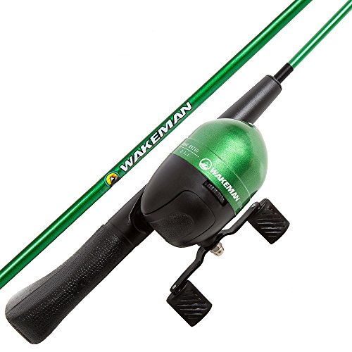 Wakeman Spawn Series Kids Spincast Combo and Tackle Set – Green, 51″