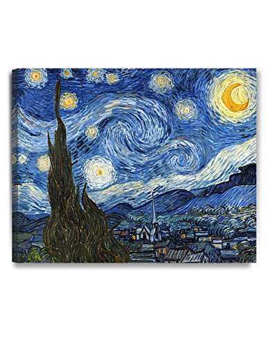 DECORARTS – Starry Night – Vincent Van Gogh Reproductions. Giclee Canvas Print Wall Art for Home Wall Decor. 30x24x1.5