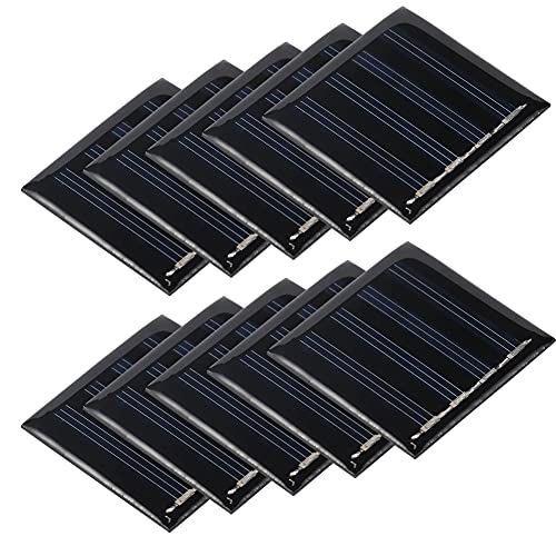 10Pcs 2V 30mAh 0.06W 39x39mm Micro Mini Power Small Solar Cell Panel Module for DIY Solar Light Charger Toy Flashlight Power Bank (10)