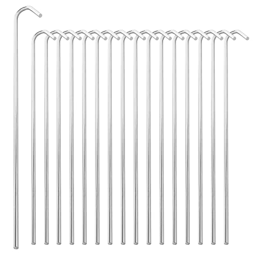Super Z Outlet 9″ Galvanized Non-Rust Anchoring Tent Stakes Pegs for Outdoor Camping, Soil Patio Gardening, Canopies, Landscaping Trim (20 Pack)