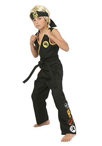 Kid’s Cobra Kai Costume Boy’s, Black Karate Gi Halloween Costume X-Large