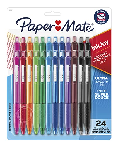 Paper Mate InkJoy 300RT Retractable Ballpoint Pens, Medium Point, 10 Ink Colors, 24 Pack (1951398)
