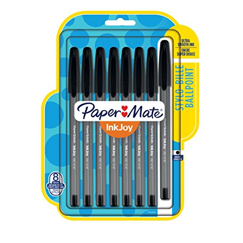 Paper Mate InkJoy 100ST Ballpoint Pens, Medium Point, Black, 8 Pack (1945928)
