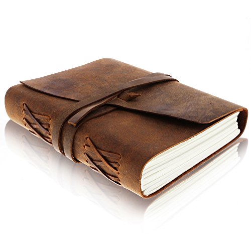 Leather Journal for Men – Handmade Vintage Journals Women, Mens Journal for Writing, Leather Bound Journal Drawing Sketchbook, Small Leather Notebook Journal, Unlined Travel Journal Leather MOONSTER®