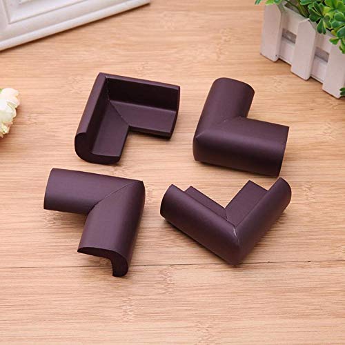 LURICO 4 Pieces Set Corner Protector | Baby Proofing Table Corner Bumper Guard | Child Safety Furniture Fireplace Corner Edge Guards | Soft Foam | Safe Corner Cushion | Pre-Taped | (Coffee Brown) | The Storepaperoomates Retail Market - Fast Affordable Shopping