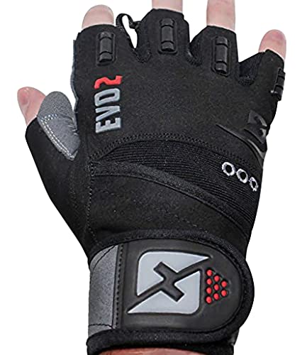 skott 2019 Evo 2 Weightlifting Gloves with Integrated Wrist Wrap Support-Double Stitching for Extra Durability-Get Ripped with The Best Body Building Fitness and Exercise Accessories (Medium)