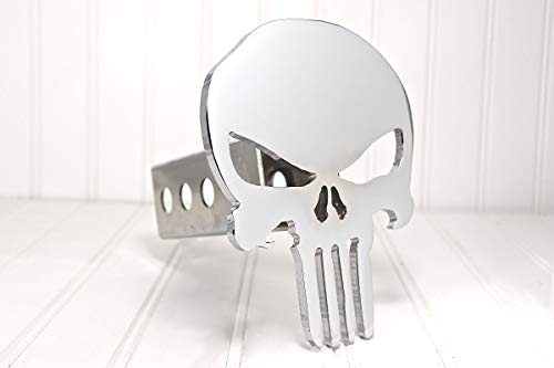 Custom Hitch Covers 12779-Chrome Punisher Skull Hitch Cover, 2″