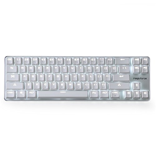 Qisan Happy Deals 20% Discount Off for Mechanical Keyboard Gaming Keyboard GATERON Red Switch Wired Backlit Mechanical Mini Design (60%) 68 Kyes Keyboard White Magicforce