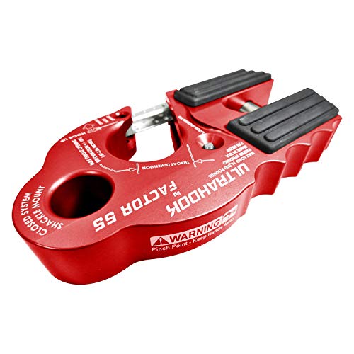 Factor 55 ULTRAHOOK Winch Hook with Shackle Mount – RED