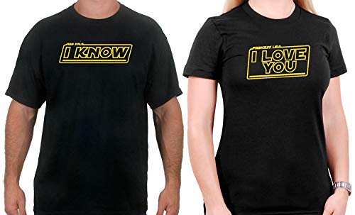 I Love You. I Know – Matching Couples T-Shirt Set (Women Medium/Men Large, Sun Yellow)