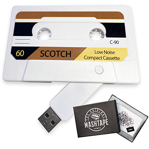 THE ORIGINAL MASHTAPE – Classic Retro Digital Cassette Throwback Design 4GB. Cassette Tape Shaped USB Flash Drive, Thumb Drive, Jump Drive for Awesome Mixtape