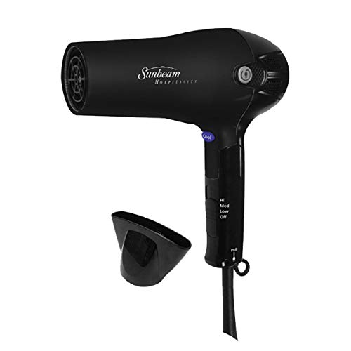 Sunbeam HD3010-005 Retractable Cord Folding Handheld Hair Dryer with Concentrator, 1875 Watts, Cool Shot Button, Tourmaline Ionic, Black | The Storepaperoomates Retail Market - Fast Affordable Shopping
