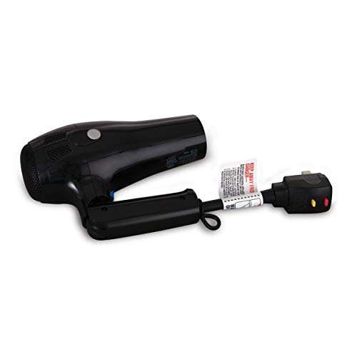 Sunbeam HD3010-005 Retractable Cord Folding Handheld Hair Dryer with Concentrator, 1875 Watts, Cool Shot Button, Tourmaline Ionic, Black | The Storepaperoomates Retail Market - Fast Affordable Shopping