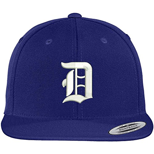 Trendy Apparel Shop Old English D Embroidered Flat Bill Snapback Cap – Royal