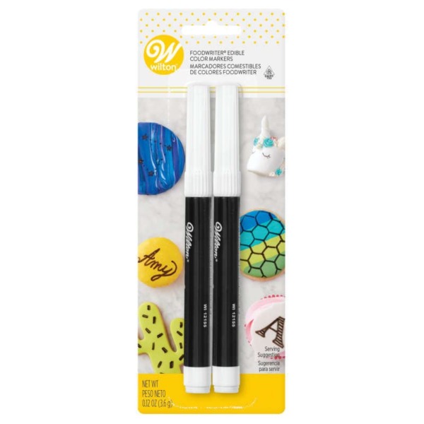 Wilton 609-1192 Black Food Writer Edible Ink Markers, 2 Count (Pack of 1)