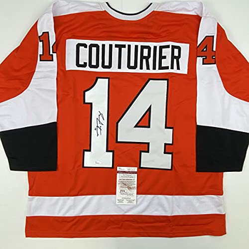 Autographed/Signed Sean Couturier Philadelphia Orange Hockey Jersey JSA COA
