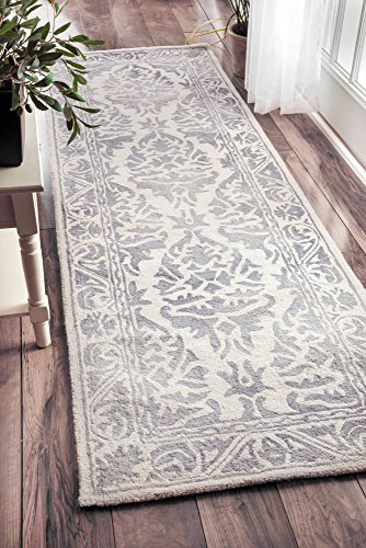 nuLOOM Krause Hand Looped Wool Runner Rug, 2′ 6″ x 8′, Grey | The Storepaperoomates Retail Market - Fast Affordable Shopping