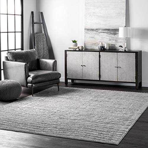 nuLOOM Sherill Abstract Transitional Area Rug, 7′ 6″ x 9′ 6″, Grey