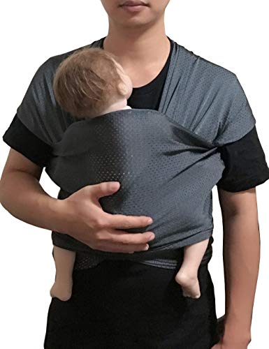 Vlokup Baby Wrap Sling Carrier for Newborn, Infant, Toddler, Kid | Breathable Lightweight Stretch Mesh Water Sling | Nice for Summer, Pool, Beach, Swimming | Perfect Shower Gift Gray