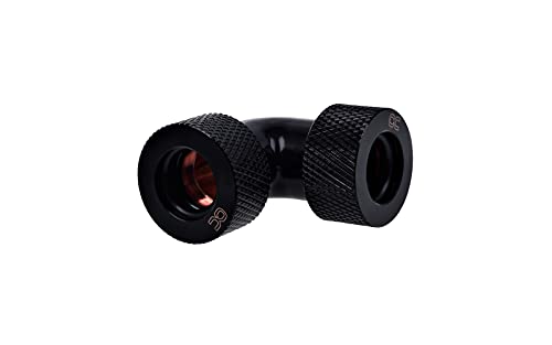 Alphacool 17296 HT 13mm HardTube Compression Fitting 90° L-Connector – knurled – deep Black Water Cooling Fittings