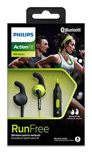 PHILIPS ActionFit in-Ear Wireless Headphones with IPX2 Sweat-Proof Design (SHQ6500CL), Black/Lime Green | The Storepaperoomates Retail Market - Fast Affordable Shopping