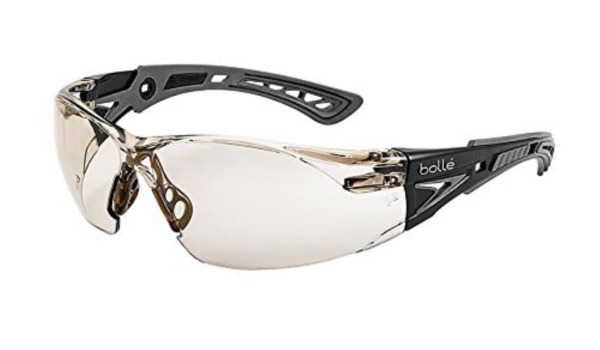 Bollé Safety 40209, Rush+ Safety Glasses Platinum®, Black & Grey Frame, CSP Lenses