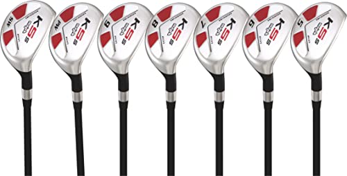 Majek Men’s Golf All Hybrid Complete Full Set, which Includes: #5, 6, 7, 8, 9, PW +SW Senior Flex Right Handed New Utility A Flex Club