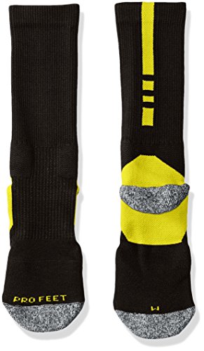 Pro Feet Men’s Shooter 2.0 Team Socks, Black/Neon Yellow, X-Large