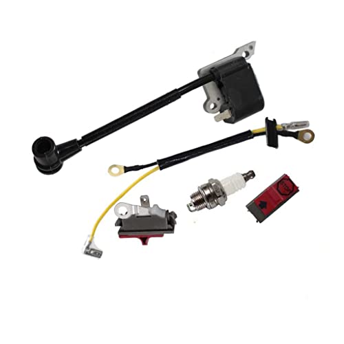 HURI Ignition Coil with Spark Plug Kill Stop Switch for Husqvarna 36 41 136 137 141 142 Chainsaw