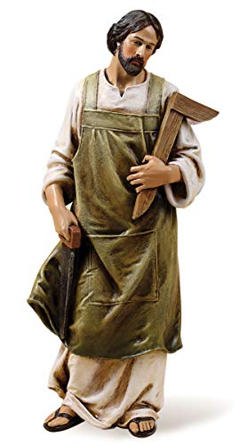 Joseph’s Studio by Roman – St. Joseph The Worker Figure, Life of Christ, Renaissance Collection, 10.25″ H, Resin and Stone, Religious Gift, Decoration