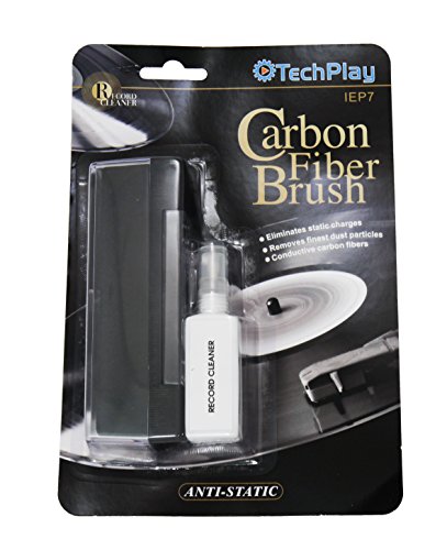 TechPlay Anti Static Carbon Fiber Record and LP Cleaner and Washer with Stylus Brush and Record Cleaning Liquid Set.