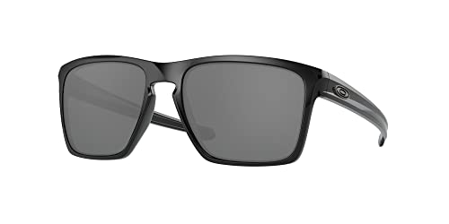 Oakley Men’s OO9341 Sliver XL Rectangular Sunglasses, Polished Black/Grey, 57 mm