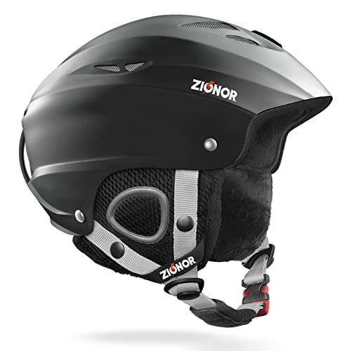 ZIONOR Lagopus H1 Ski Snowboard Helmet for Men Women – Air Flow Control Adjustable Fit Black (Large)