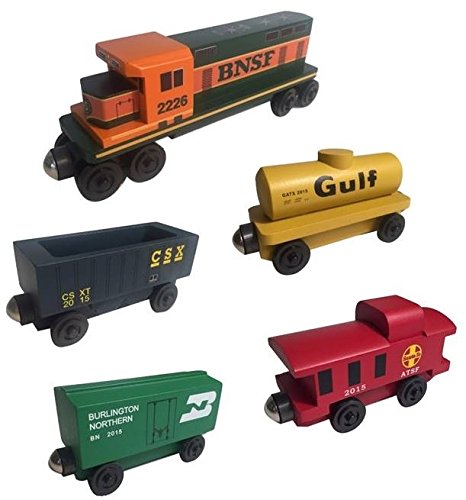BNSF Railway GP-38 Diesel 5pc. Set – Wooden Toy Train by Whittle Shortline Railroad – Manufacturer