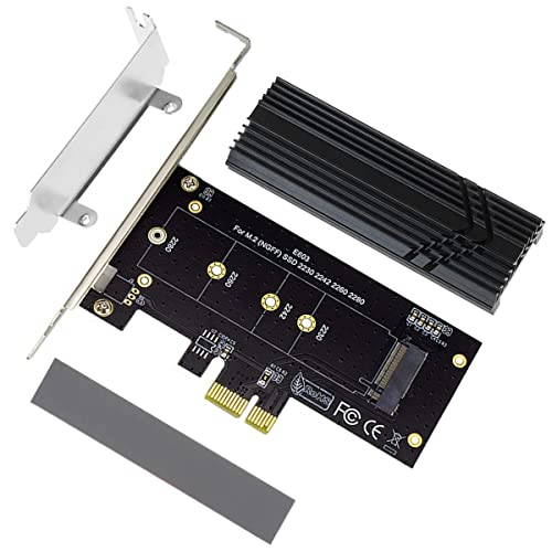 NVMe M.2 Adapter PCIe SSD to PCI-eX1/X4 / X8 / X16 Controller Expansion Card, M.2 (NGFF) SSD Pcie Adapter Converter Card with with Aluminum Heat Sink for M.2 (M Key) NVMe SSD 2280/2260/2242/2230