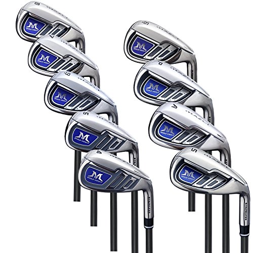 MAZEL Single Length Golf Club Irons Set for Men & Women (4,5,6,7,8,9,P,A,S) or Individual Iron 7,Right Handed (Flex R,4-SW (9PCS))