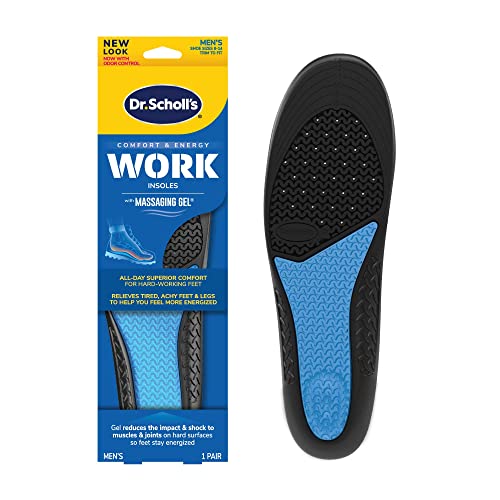 Work All-Day Superior Comfort Insoles (with) Massaging Gel®, Men, 1 Pair, Trim to Fit