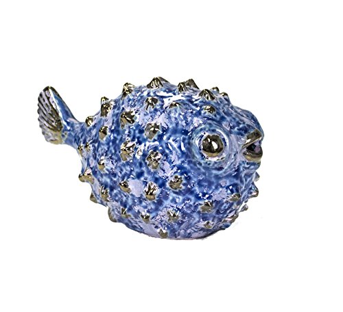 Sagebrook Home 10574 Ceramic Fish Figurine, Blue Ceramic, 8 x 4.5 x 5 Inches